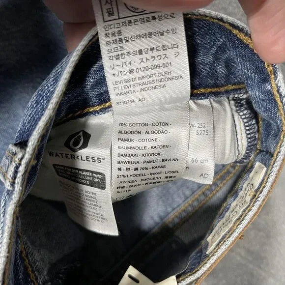 Levi's High Loose Flare Jeans Womens 26 X 32 Blue Wash High Rise Distressed - Picture 10 of 14